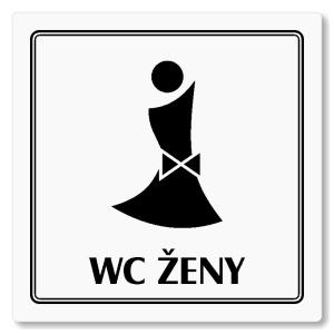 WC ženy, 118x118mm, bílá, Utah